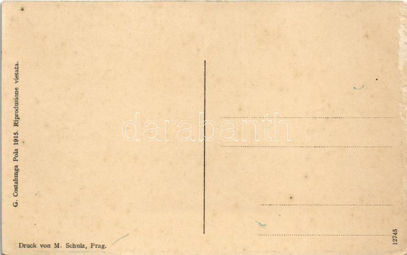 SMS Prinz Eugen az Osztrák-Magyar Haditengerészet Tegetthoff-osztályú csatahajója / K.u.K. Kriegsmarine / WWI Austro-Hungarian Navy SMS Prinz Eugen dreadnought battleship. G. Costalunga Pola 1915. (Rb) - Image 2