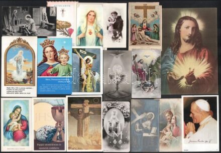 20 db vegyes szentkép, közte kissé sérült is
