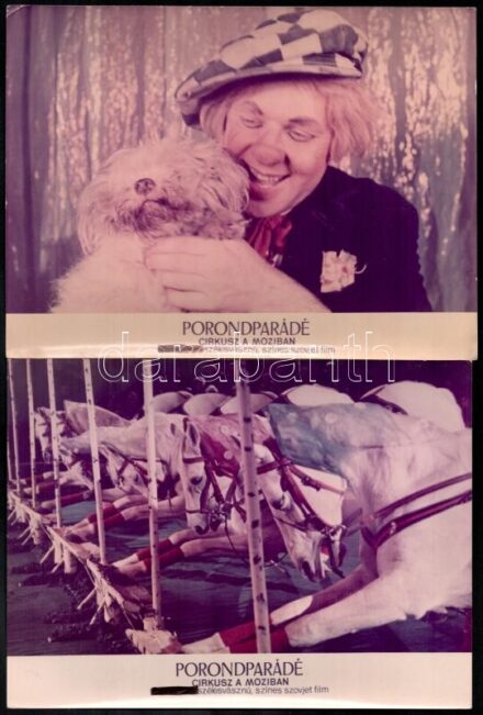 cca 1972 ,,Porondparádé' című szovjet film jelenetei és szereplői, 15 db vintage produkciós filmfotó, ezüstzselatinos fotópapíron, 18x24 cm és 15x23 cm között
