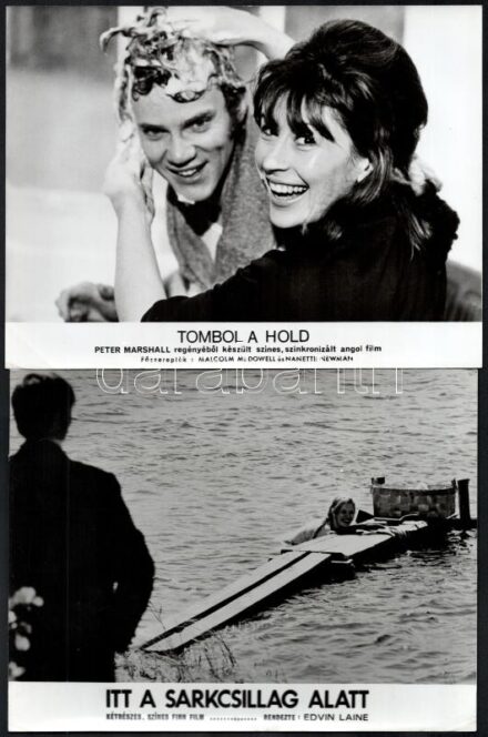 cca 1985 előtt készült külföldi filmek egy-egy jelenete és szereplői, 9 db vintage produkciós filmfotó, ezüstzselatinos fotópapíron, 18x24 cm