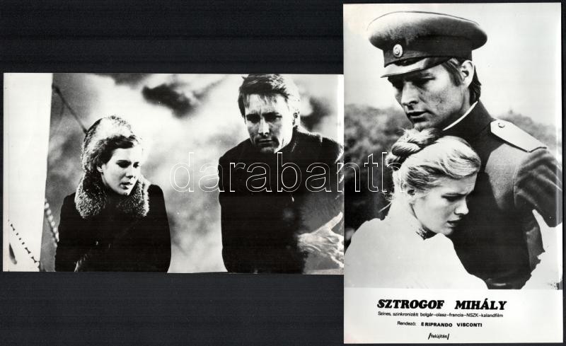 cca 1975 ,,Sztrogoff Mihály' című bolgár, olasz, francia, NSZK film jelenetei és szereplői, 6 db vintage produkciós filmfotó, ezüstzselatinos fotópapíron, csak egy kép feliratozott, 14x24 cm és 24x15 cm között