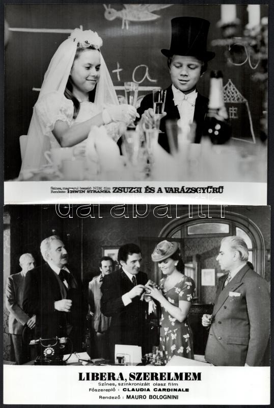 Esküvők, lagzik, menyasszonyok és vőlegények különféle filmek egy-egy jelenetében, 13 db vintage produkciós filmfotó, ezüstzselatinos fotópapíron, 18x24 cm - Image 3