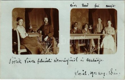 1902 Felcsút, Póczik Vince vasúti állomásfőnök és családja. photo