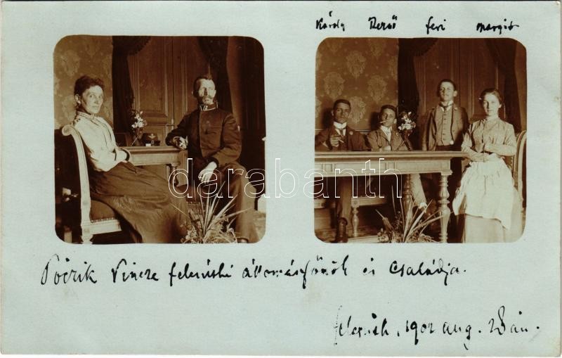1902 Felcsút, Póczik Vince vasúti állomásfőnök és családja. photo