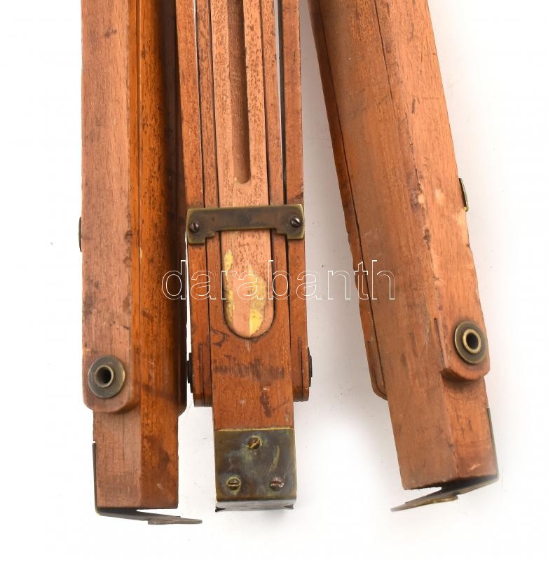 Régi fa és fém fényképezőgép tartó állvány. Összecsukható, jó állapotban . - Image 3