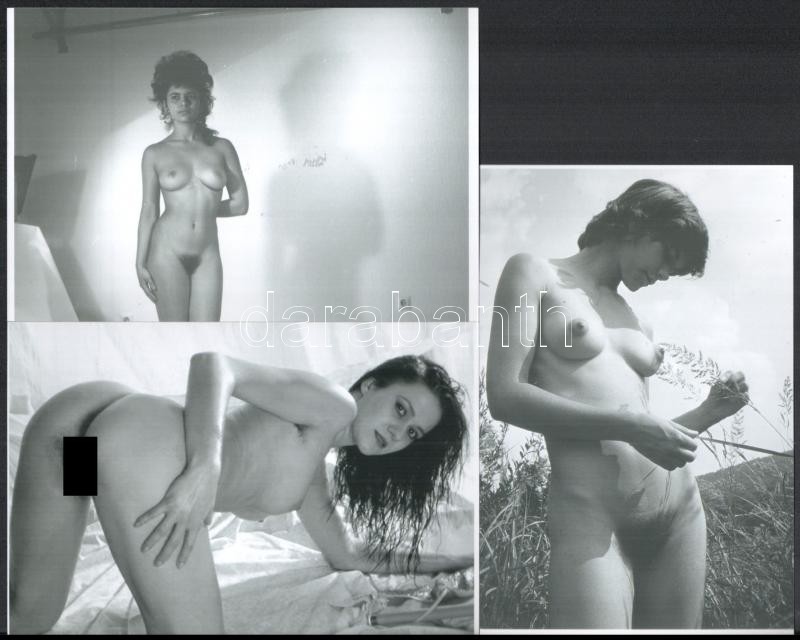 cca 1987 előtt készült akt felvételek, a női bájak imádata, vegyes összeállítás, 9 db mai nagyítás, 15x10 cm - Image 2
