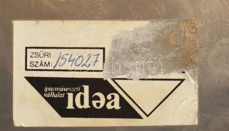 Fördős László (1938- ): Iparművész hatágú gyertyatartó. Fém, jelzett, az Iparművészeti Vállalat sérült zsűri címkéjével, m: 19 cm - Image 3