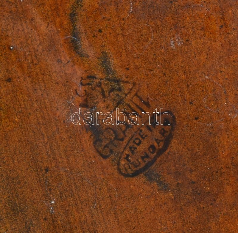Retro Gránit párologtató, mázas kerámia, jelzett, egyik sarkában apró sérüléssel, 35x15x6 cm - Image 2