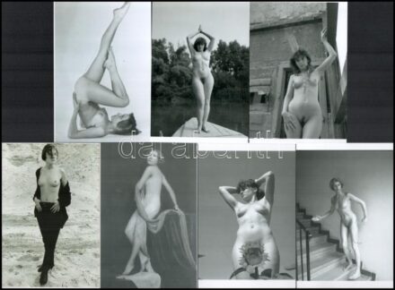 cca 1987 előtt készült, szolidan erotikus felvételek, a mozdulatok bája és szépsége, 7 db mai nagyítás vegyes válogatásból, 15x10 cm