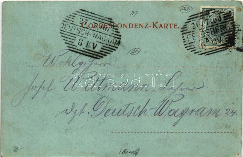 1900 Valtice, Feldsberg; Stadtplatz / square, night (EK) - Image 2