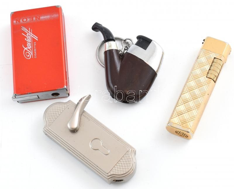 4 db öngyújtó, közötte érdekes kilincses