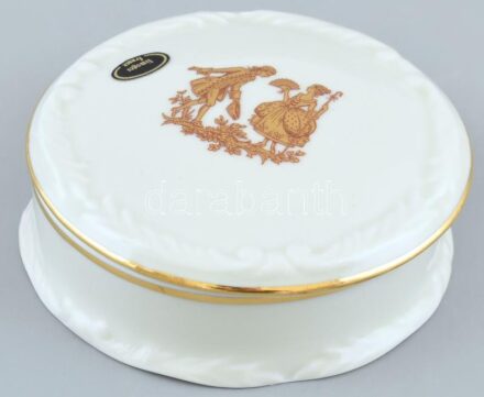 limoges bonbonniere, matricás, jelzett, minimális kopással, m: 10 cm