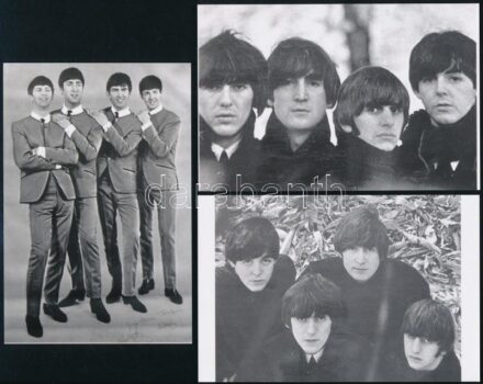 cca 1967 Beatles együttes, Fekete György (1904-1990) budapesti fényképész hagyatékából 3 db mai nagyítás, 10x15 cm
