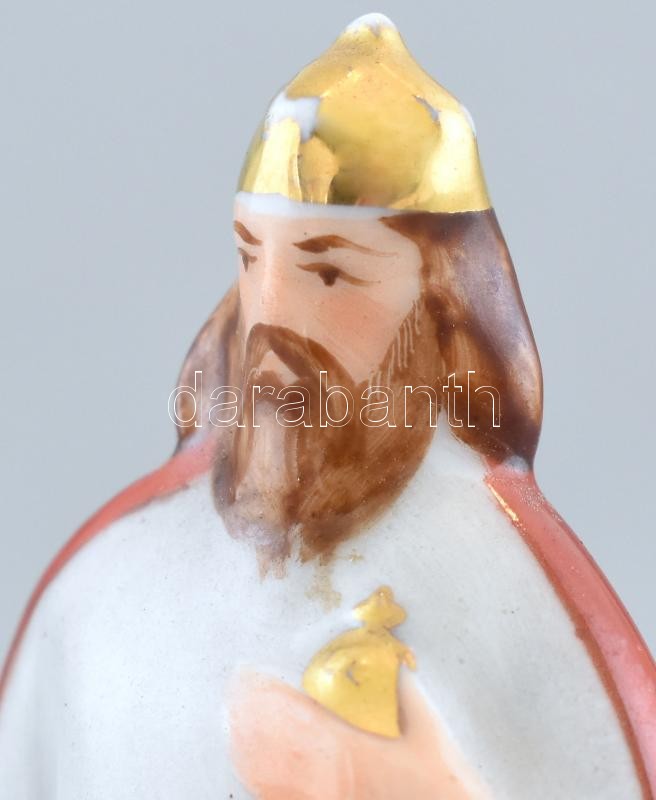 Zsolnay Szent István figura kézzel festett jelzett kopással 10 cm - Image 2