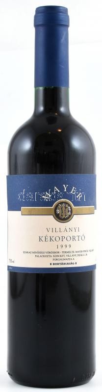 1999 Mayer Villányi Kékoportó, 11,5%, szakszerűen tárolt bontatlan palack száraz vörösbor, 0,75l.