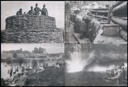 cca 1914 és 1918 között készült katonai fotók, vegyes válogatás, 13 db mai nagyítás különféle forrásokból, 10x15 cm