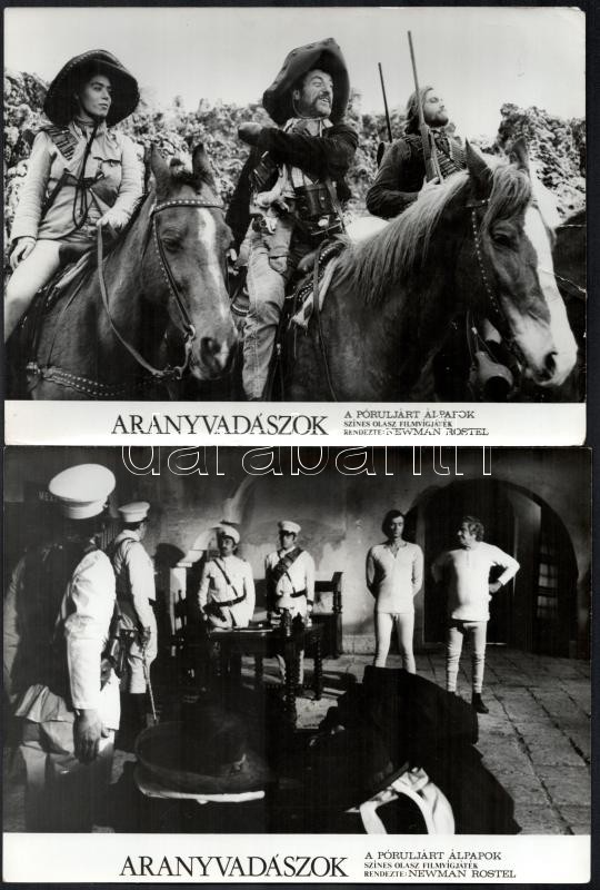 1973 ,,Aranyvadászok' című olasz film jelenetei és szereplői, 13 db vintage produkciós filmfotó, ezüstzselatinos fotópapíron, 18x24 cm