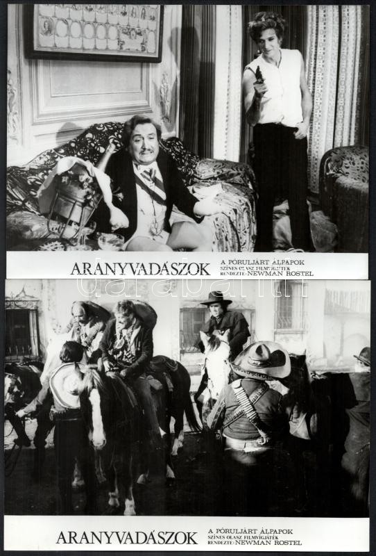 1973 ,,Aranyvadászok' című olasz film jelenetei és szereplői, 13 db vintage produkciós filmfotó, ezüstzselatinos fotópapíron, 18x24 cm - Image 2