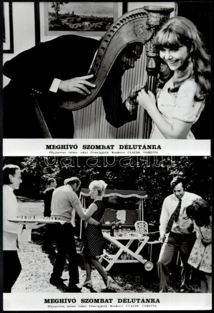 1973 ,,Meghívó szombat délutánra' című svájci film jelenetei és szereplői, 19 db vintage produkciós filmfotó, ezüstzselatinos fotópapíron, 18x24 cm