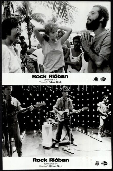 cca 1987 ,,Rock Rióban' című brazil film jelenetei és szereplői, 9 db vintage produkciós filmfotó, ezüstzselatinos fotópapíron, 18x24 cm