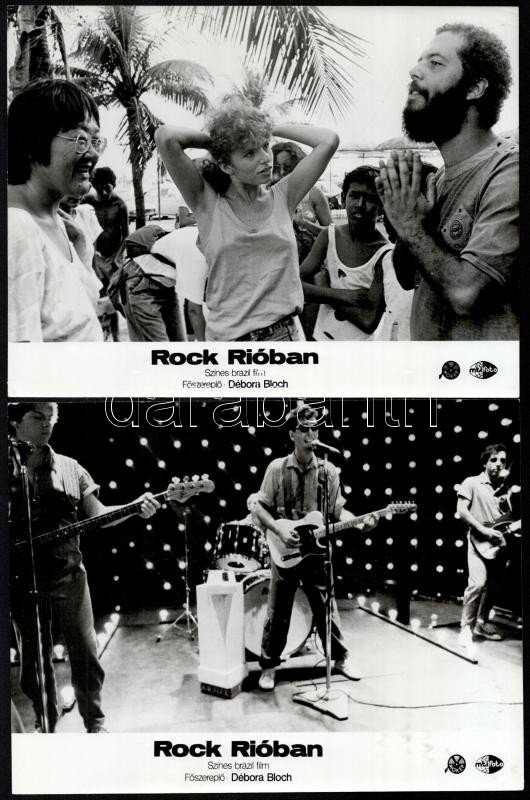 cca 1987 ,,Rock Rióban' című brazil film jelenetei és szereplői, 9 db vintage produkciós filmfotó, ezüstzselatinos fotópapíron, 18x24 cm