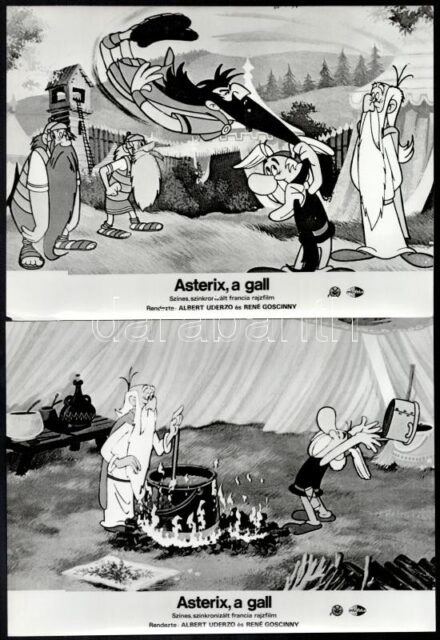 1967 ,,Asterix, a gall' című francia rajzfilm jelenetei, 9 db vintage produkciós filmfotó, ezüstzselatinos fotópapíron, 18x24 cm