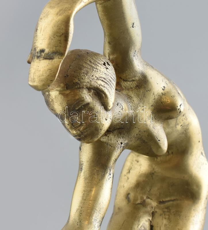 Feltehetően Kerényi Jenő: Art Deco táncos lány. Öntött bronz, jelzés nélkül, m: 29 cm - Image 2