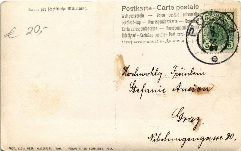 1907 SMS Babenberg az Osztrák-Magyar Haditengerészet Habsburg-osztályú pre-dreadnought csatahajója / K.u.K. Kriegsmarine Linienschiff / Austro-Hungarian Navy SMS Babenberg pre-dreadnought battleship. Phot. Alois Beer, F.W. Schrinner (EK) - Image 2