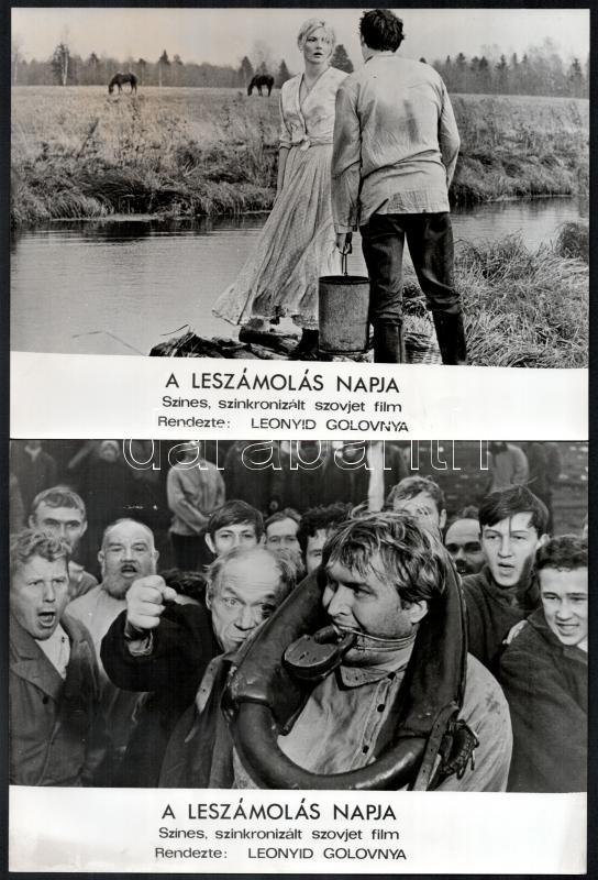 cca 1968 ,,A leszámolás napja' című szovjet film jelenetei és szereplői, 30 db vintage produkciós filmfotó, ezüstzselatinos fotópapíron, 18x24 cm - Image 4