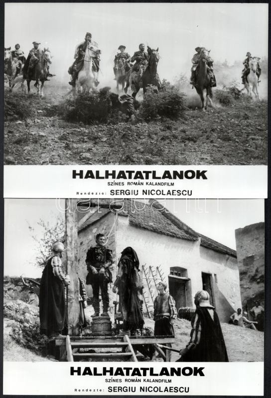 1974 ,,Halhatatlanok' című román film jelenetei és szereplői, 12 db vintage produkciós filmfotó, ezüstzselatinos fotópapíron, kisebb hibákkal, 18x24 cm - Image 2