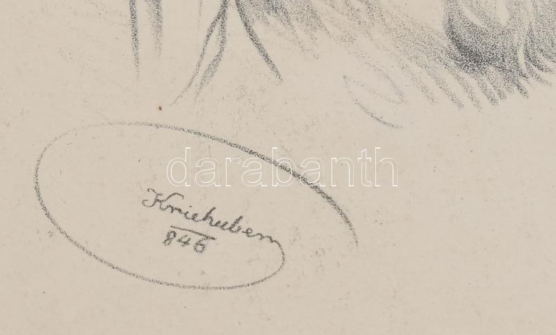 Josef Kriehuber (1800-1876): Maria von Marra-Vollmer (1822-1878), osztrák operaénekesnő portréja, 1846. Litográfia, papír, jelzett a litográfián. Apró foltokkal. 32x27 cm. Üvegezett fakeretben. - Image 2