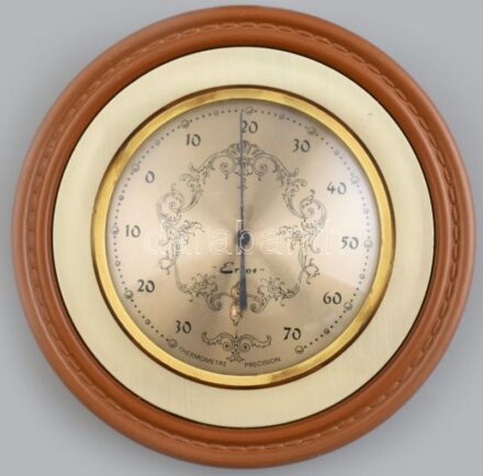 Erref francia fali thermométer (hőmérő), bakelit, fém, műanyag, kis kopásnyomokkal, d: 14,5 cm