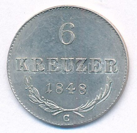 Ausztria 1848C 6kr Ag T:1-,2 patina Austria 1848C 6 Kreuzer Ag C:AU,XF patina Krause KM#2199