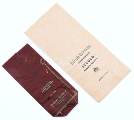 2 db régi szegedi paprika reklámtasak, Dobóczky Szilveszter paprikatermelő és nagykereskedő, Szeged + 2 db jelzett fém plomba