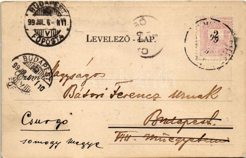 1899 (Vorläufer) Gruss aus Lager bei Örkény, Officiers Pavillon / Laktanya, tiszti pavilon - Image 2