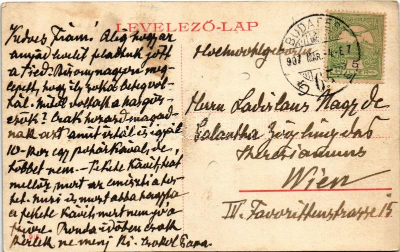 1907 Budapest VII. Almássy tér, VII. Kerületi Függetlenségi és 48-as Pártkör irodája, üzletek, borbély és fodrász - Image 2