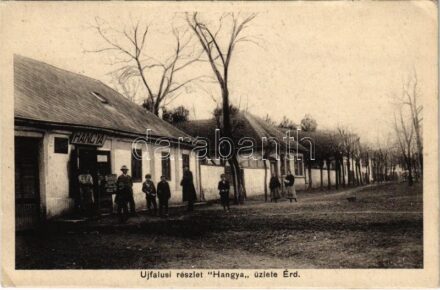 Érd, Újfalusi Hangya szövetkezet üzlete és saját kiadása, utcakép (EK)