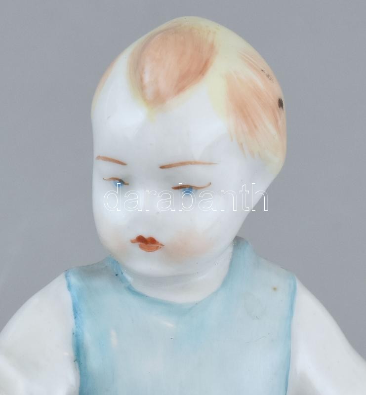 Zsolnay porcelán 'Labdás Öcsi', kézzel festett, jelzett,(tervező:Sinkó András), apró mázhibával, m: 11 cm - Image 2