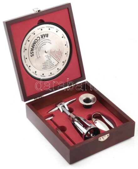 Koktél és sommelier készlet dobozban, 19x17x6cm