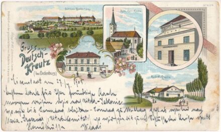 Sopronkeresztúr, Németkeresztúr, Deutschkreutz bei Oedenburg; Schloss Eszterházy, Pfarrhaus, Röm. Kath. Kirche, Tempel, Rudolf Quelle / kastély, plébánia, izraelita templom, zsinagóga, Rezső forrás / castle. parish, church, synagogue,