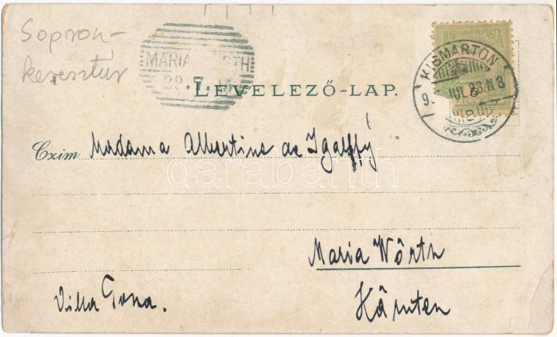 Sopronkeresztúr, Németkeresztúr, Deutschkreutz bei Oedenburg; Schloss Eszterházy, Pfarrhaus, Röm. Kath. Kirche, Tempel, Rudolf Quelle / kastély, plébánia, izraelita templom, zsinagóga, Rezső forrás / castle. parish, church, synagogue, - Image 2