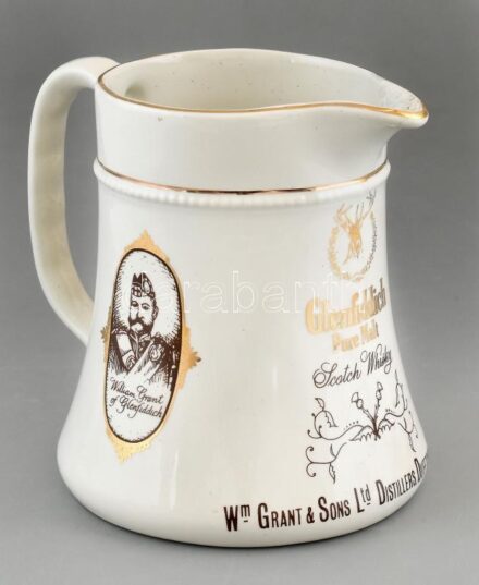 Glenfiddich Pure Malt Scotch Whiskey kiöntő, matricás, jelzett, kopásnyomokkal, mázrepedésekkel, m: 14 cm