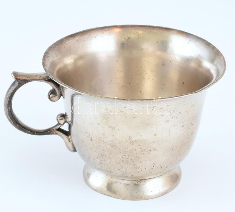 Christofle tejes edény, jelzett, kopásnyomokkal, m: 8 cm