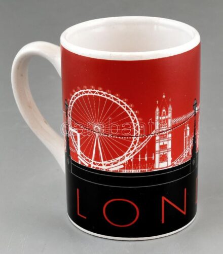 Londoni bögre, jelzett, kopásnyomokkal, m:10cm