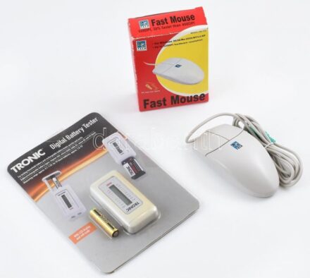 Tronic elemtesztelő készülék, bontatlan csomagolásban + A4Tech golyós egér, újszerű állapotban, dobozában
