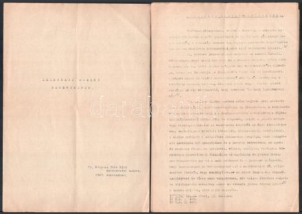 1947 Lélekrajz Kemény regényeiben, Könyves Tóth Előd, Pannonhalmi Bencés Apátság, gépirat, 1+25 p., hajtva