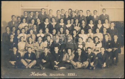 1935 Nagykanizsa, Huberth tánciskola, fotólap, 8,5×13,5 cm