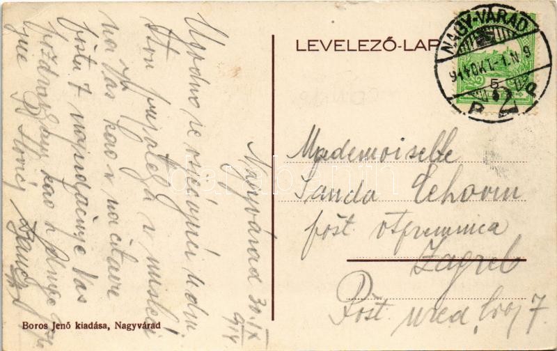 1914 Nagyvárad, Oradea, Grosswardein; Kapucinos és Zárda utca sarok, kereszt. Boros Jenő kiadása / street corner, Cross (EK) - Image 2