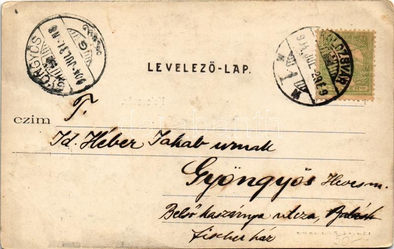 1904 Kolozsvár, Cluj; Igazságügyi palota. Kováts P. fiai kiadása / Palace of Justice. Art Nouveau (EK) - Image 2