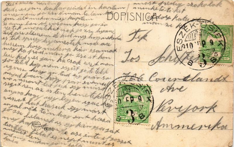 1910 Eszék, Osijek, Essegg; Glavna ulica / Fő utca / Hauptgasse / main street (EK) - Image 2